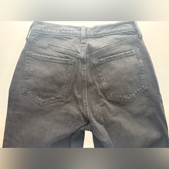 Old Navy O.G. Straight Black Jeans Size 6 Raw Hem - Picture 9 of 9